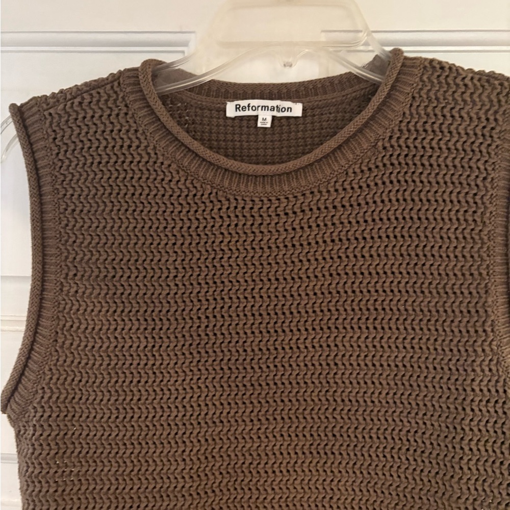 Reformation Brown Knit Sleeveless Dress size M EUC